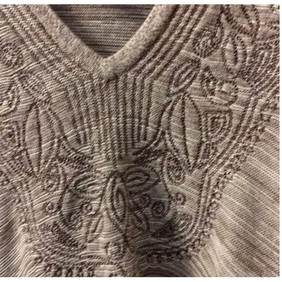 Express Tunic Heavy Weave XL Tan/Brown Aztec Design Front 100% Cotton HOBO - Picture 4 of 6